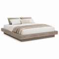 Doppelbett Bettgestell 180 x 200 cm MDF mit Melaminharzbeschichtung in Graueiche