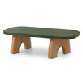 Couchtisch 120 x 60 x 40 cm MDF Eichenfurnier oval Grun Natur