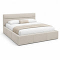 Polsterbett Doppelbett 180 x 200 cm Polyester Rechteckig Creme
