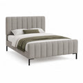 Polsterbett Bettgestell 160 x 200 cm mit gepolstertem Kopfteil und Fussteil aus Polyester Hellgrau