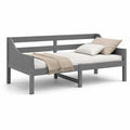 Tagesbett Bettgestell 90 x 200 cm aus massivem Kiefernholz rechteckig grau