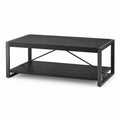 Couchtisch mit Ablage rechteckig 100 x 60 x 45 cm aus melaminharzbeschichteter Spanplatte und Stahl Schwarz