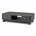 Couchtisch mit 2 Schubladen und offenem Fach 120 x 60 x 42 cm MDF rechteckig Schwarz