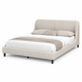 Polsterbett Doppelbett 160 x 200 cm Polyestergewebe rechteckig Beige