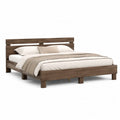 Doppelbett Bettgestell aus Massivholz rechteckig dunkelbraun 160 x 200 cm